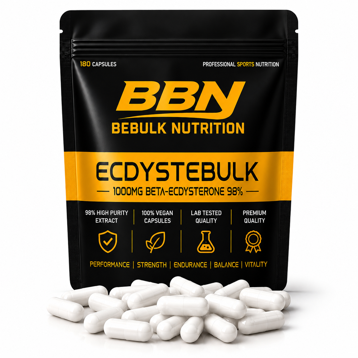 Ecdystebulk - Beta-Ecdysteron 98% - Kapslar - BeBulk Nutrition