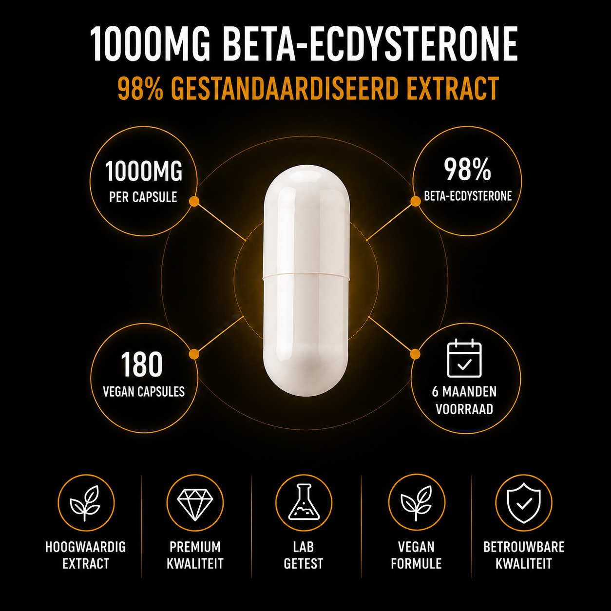Ecdystebulk - Beta-Ecdysteron 98% - Kapslar - BeBulk Nutrition