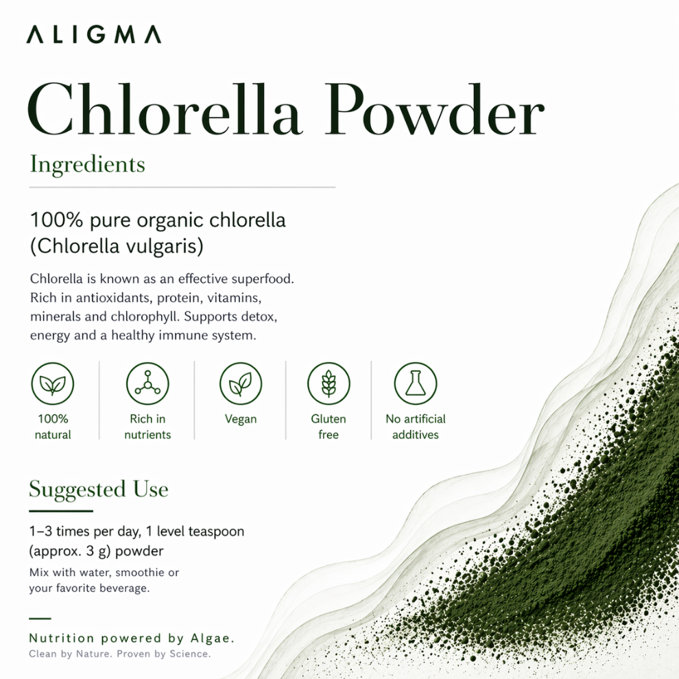 Organiskt Chlorella-pulver 250 gram