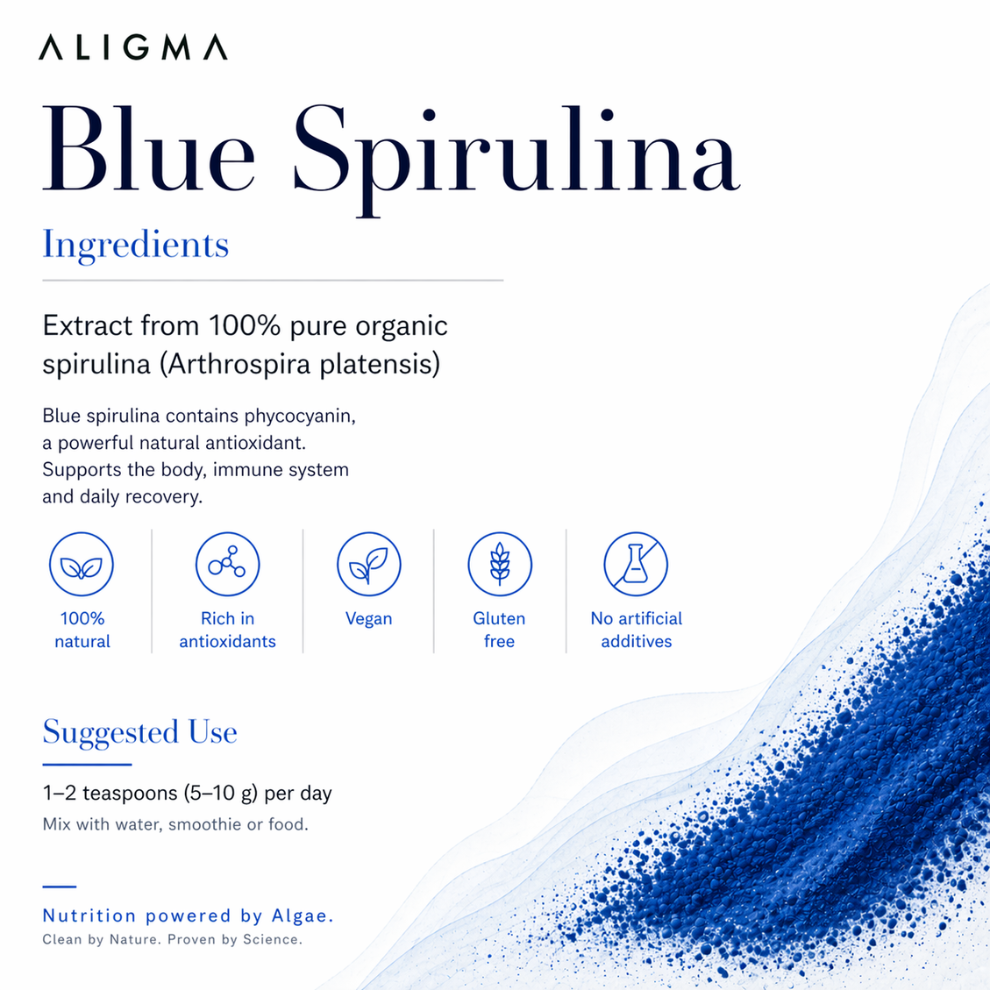 Ekologiskt blått spirulinapulver 75 gram