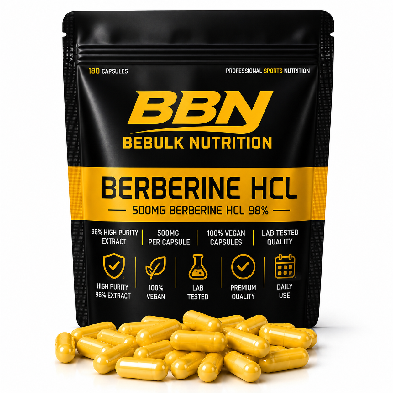 Berberin HCL 98% - Veganskt - BeBulk Nutrition