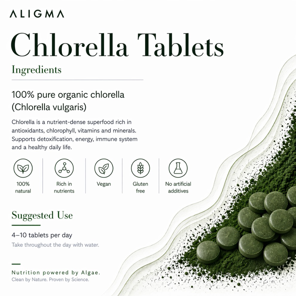 Organiska Chlorella-tabletter 500 stycken - (500 mg per tablett)
