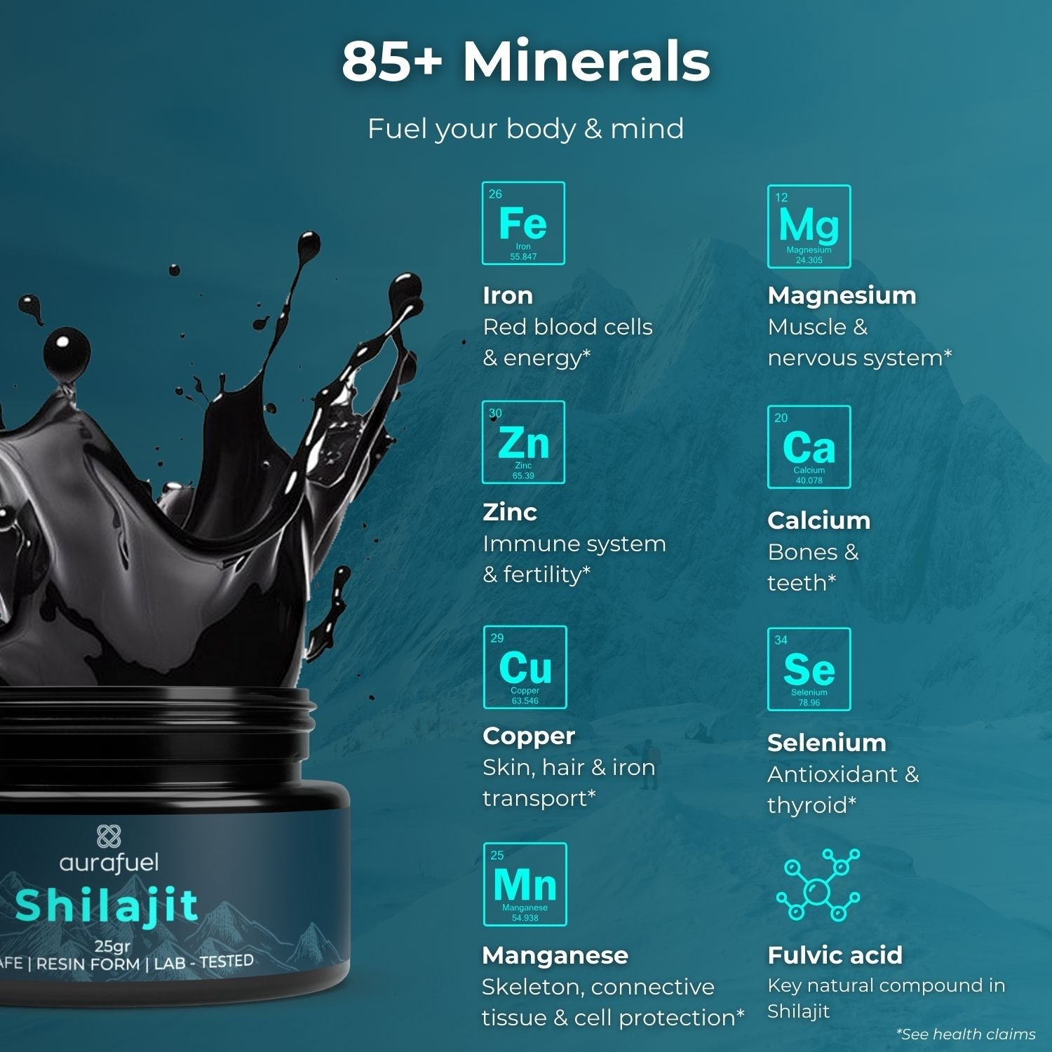 Ren Shilajit-harts från Himalaya – 100 % äkta och renad