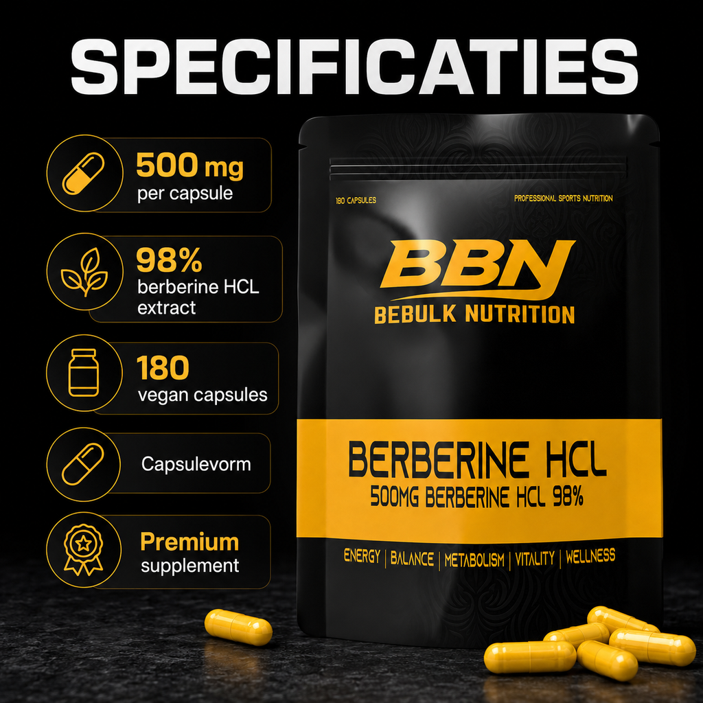 Berberin HCL 98% - Veganskt - BeBulk Nutrition