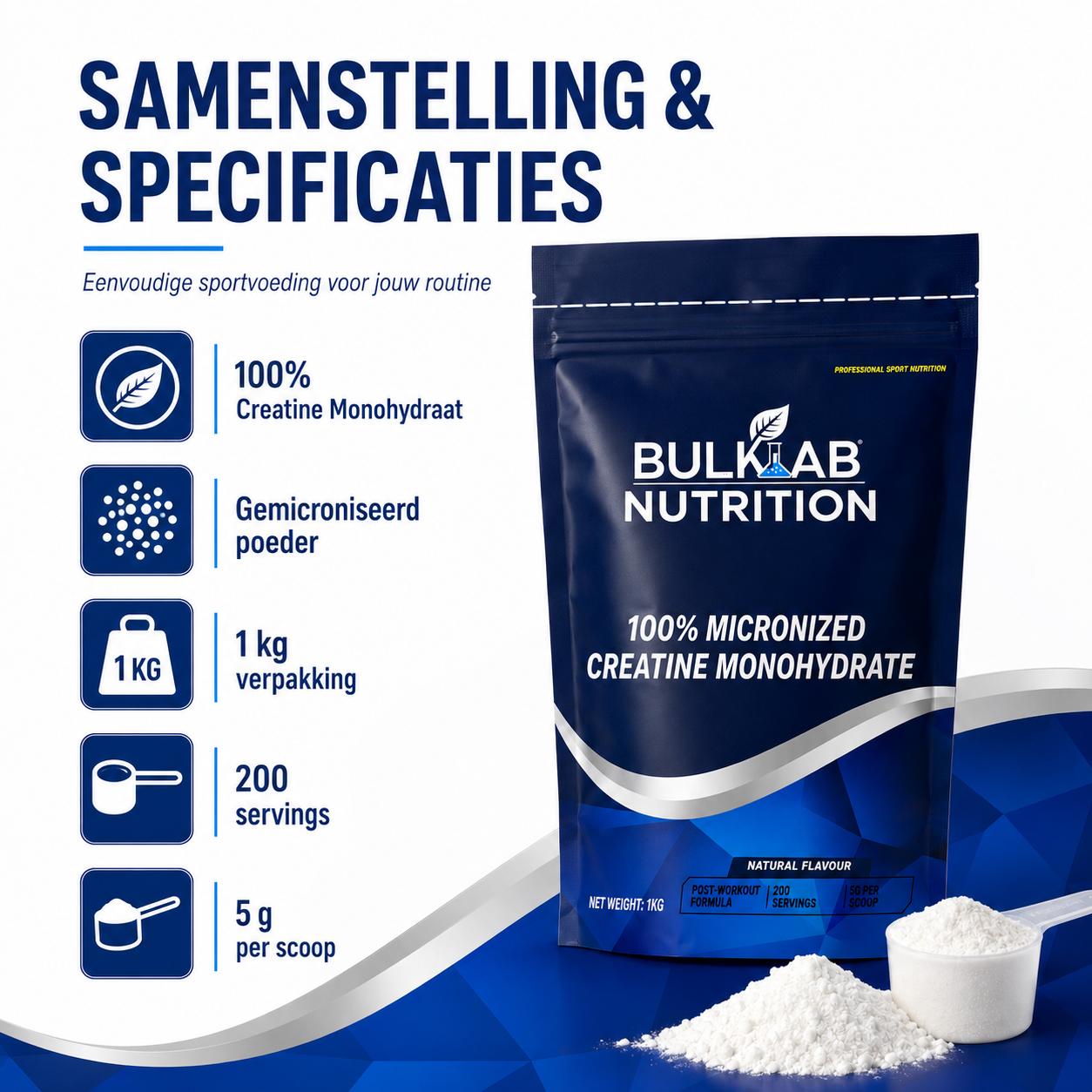 100 % kreatinmonohydraat mikroniserat - BulkLab Nutrition