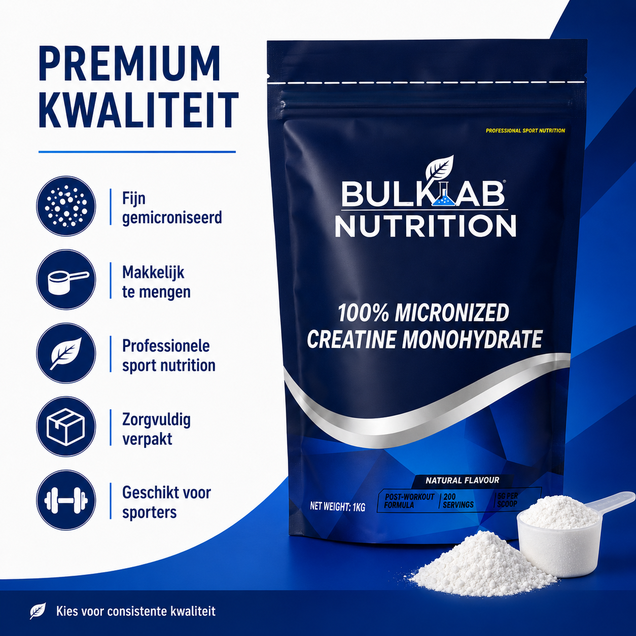 100 % kreatinmonohydraat mikroniserat - BulkLab Nutrition