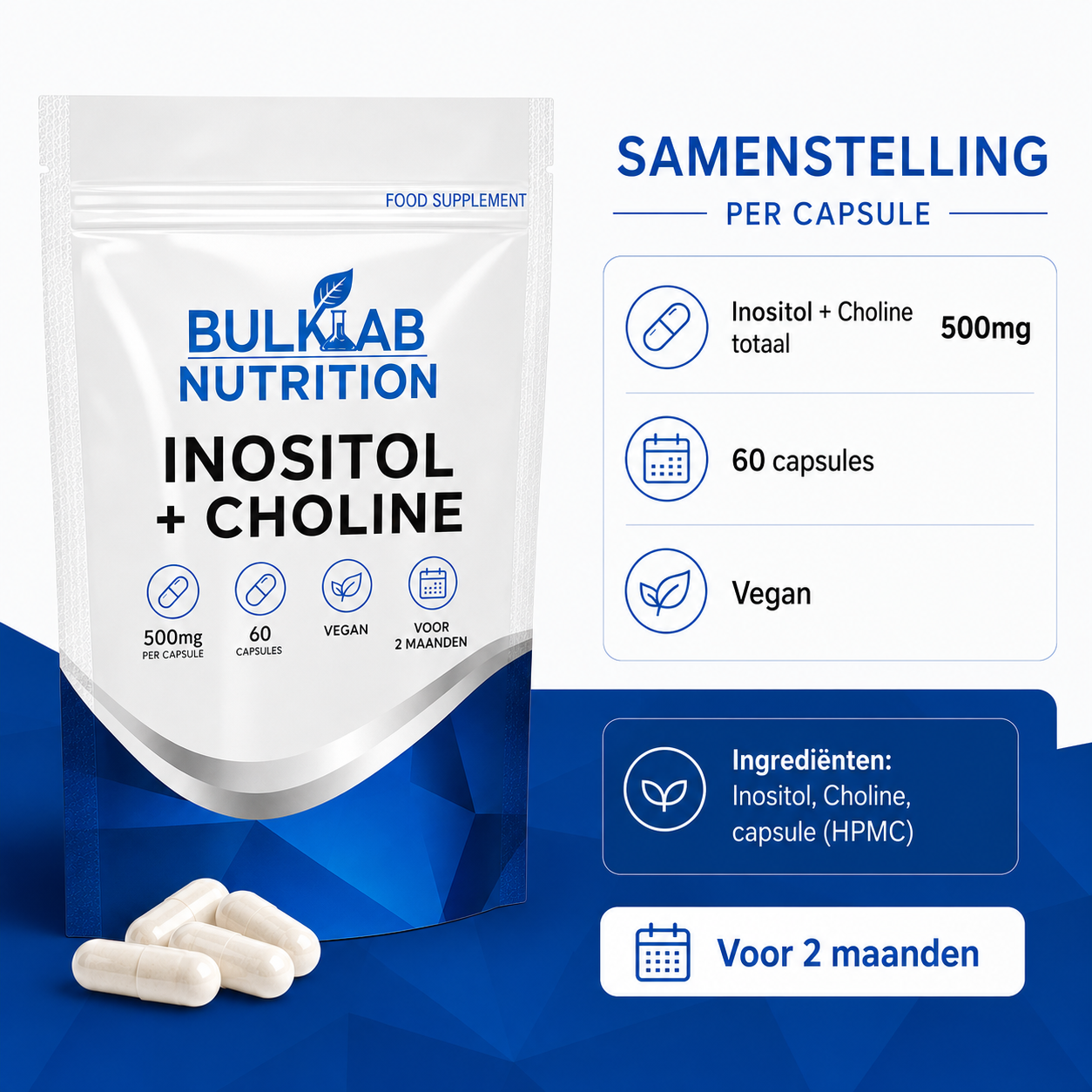 Inositol + Kolin - Kapslar - BulkLab Nutrition