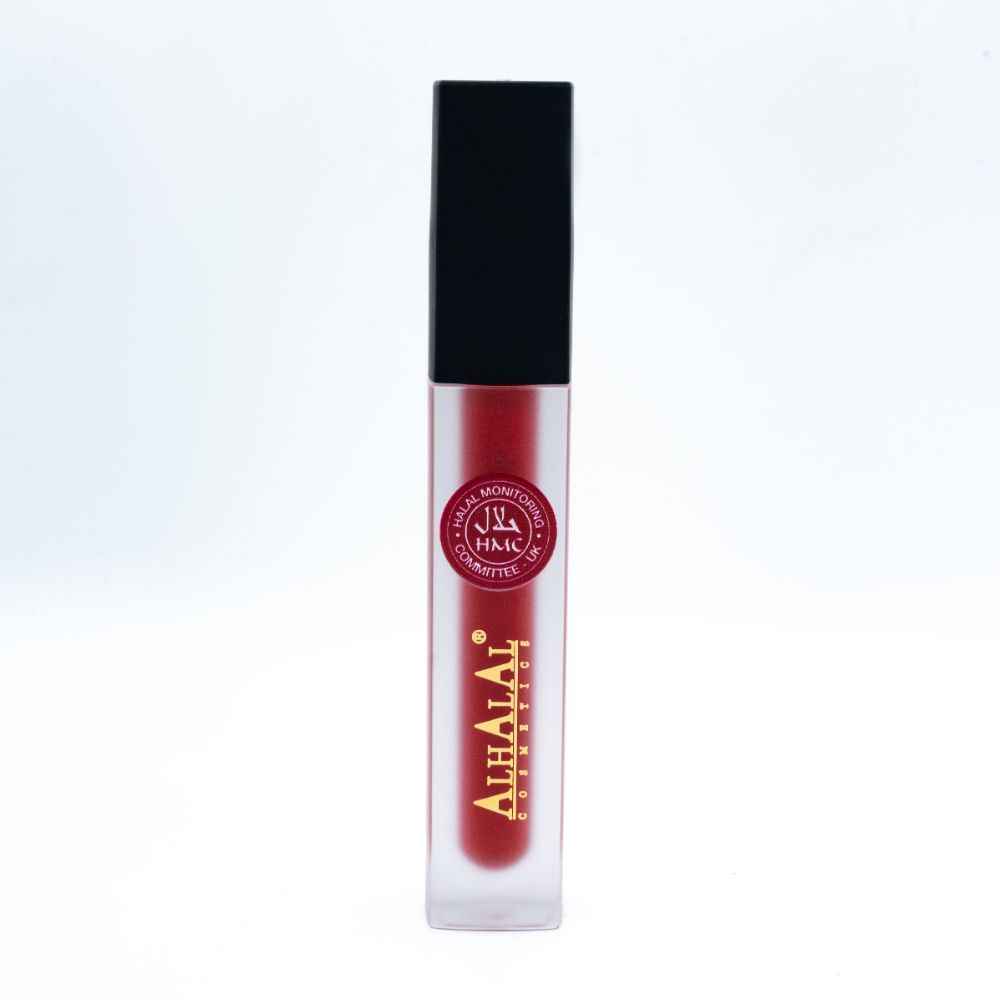Alhalal Cosmetics Smooth flytande läppstift i röd nyans med svart lock