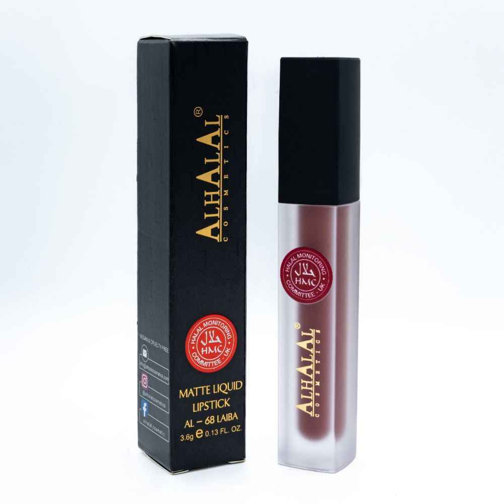 Alhalal cosmetics Beige Lipgloss flytande matt läppstift i elegant förpackning