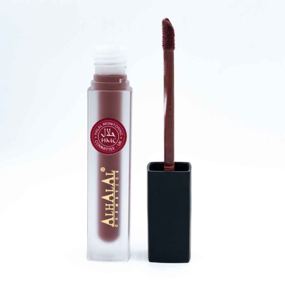 Alhalal Cosmetics flytande läppstift med applikator i en beige läppglansfärg
