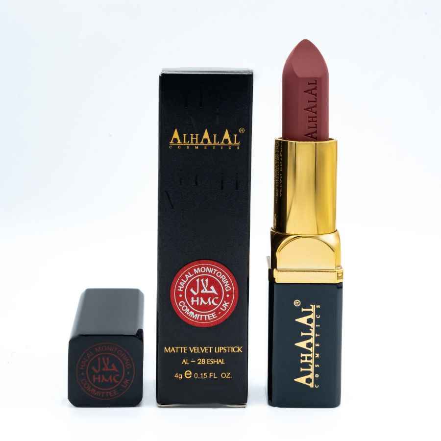 Alhalal Cosmetics sammetsläpptift i matt sammetsfinish med svart och guld förpackning