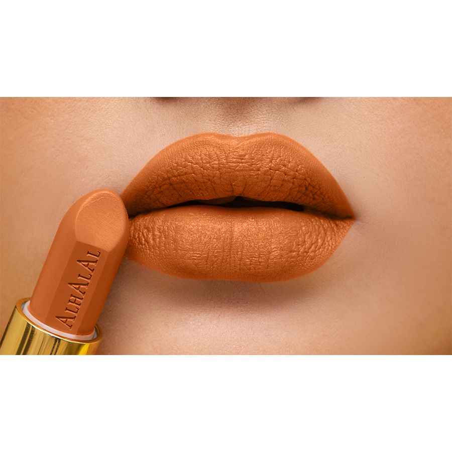 Alhalal cosmetics ORANGE LIPSTICK sammetsläppstift med matt finish på fylliga läppar