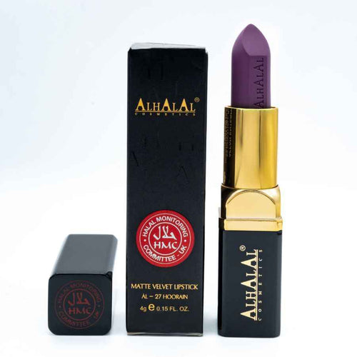 PURPLE LIPSTICK från Alhalal cosmetics i sammetsfinish med guld och svart ärm