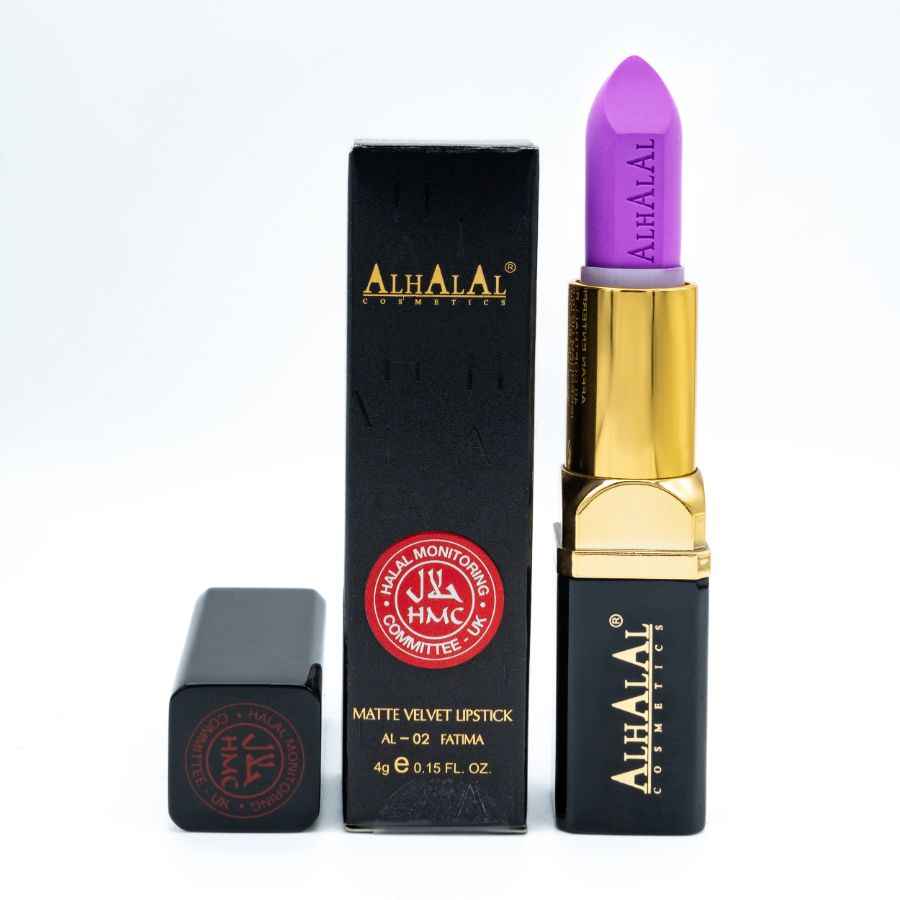 Alhalal cosmetics rosa matt sammetläppstift PARSE LIPSTICK med lyxig svart och guldfärgad förpackning
