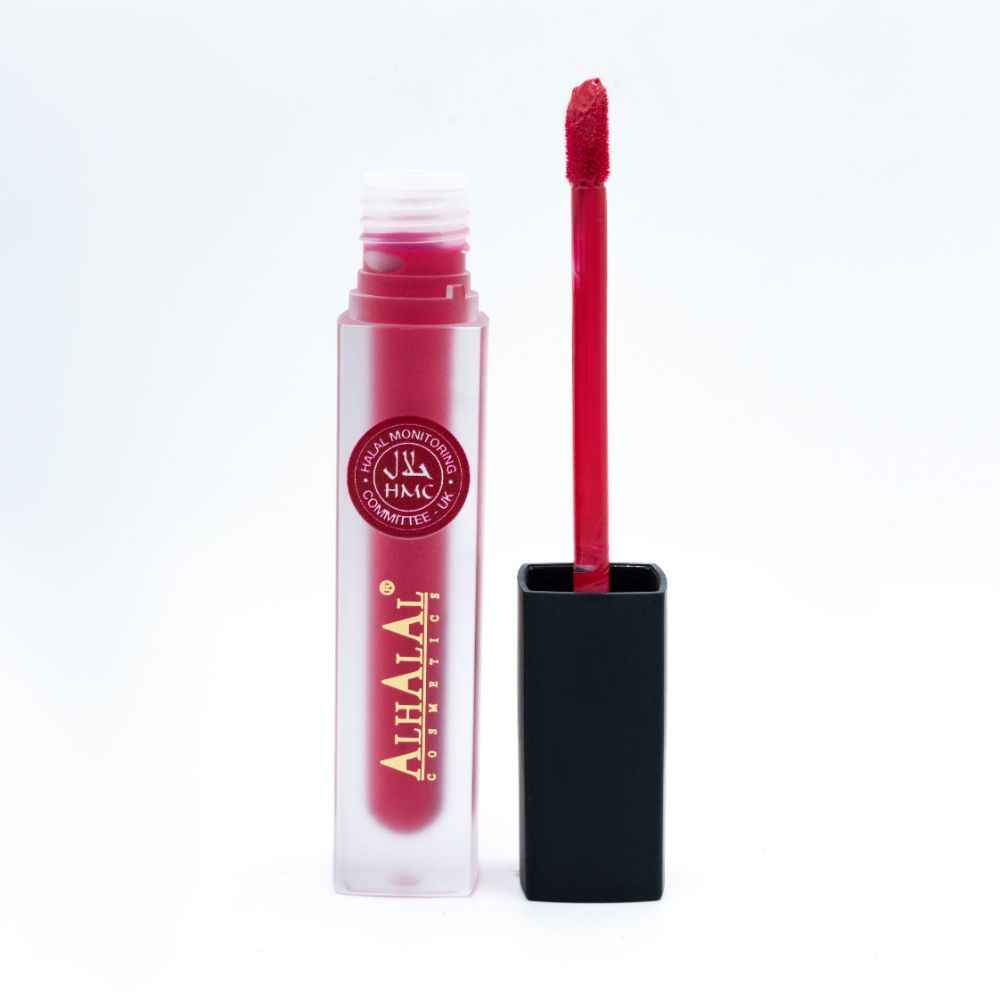 Alhalal Cosmetics flytande läppstift i matt tub med applikator i rött