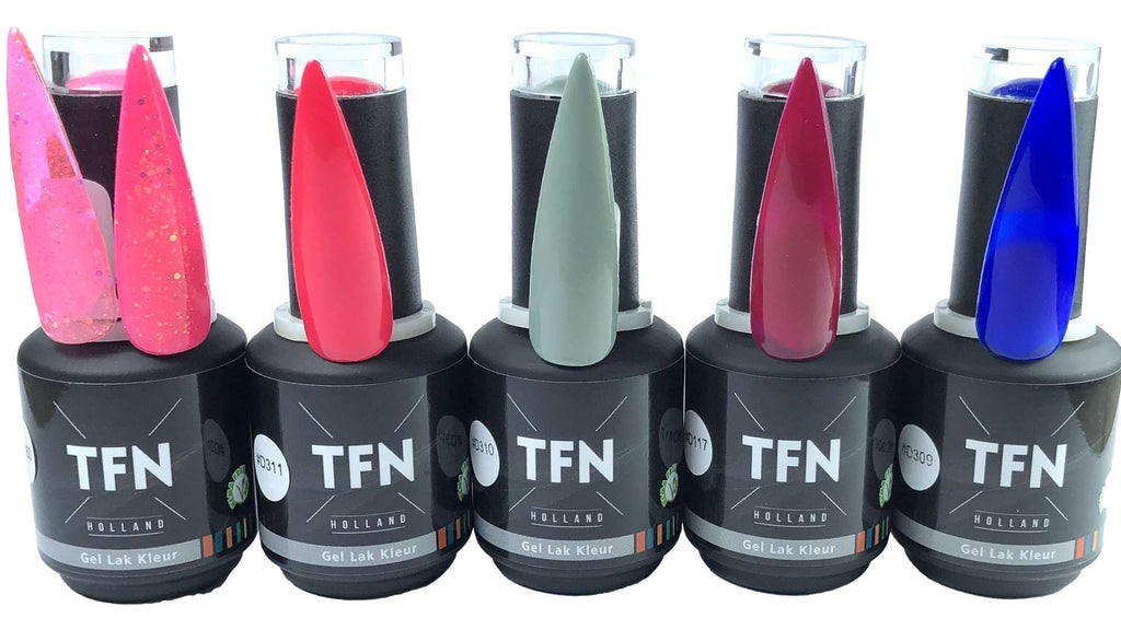 TFN Gel Lak D310 Pastel Groen met Gouden Gloed