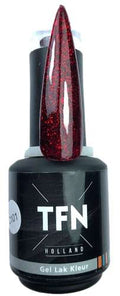 TFN Gel Lak C 101 Zwart Met Rode Glitter - Duurzame Gellak