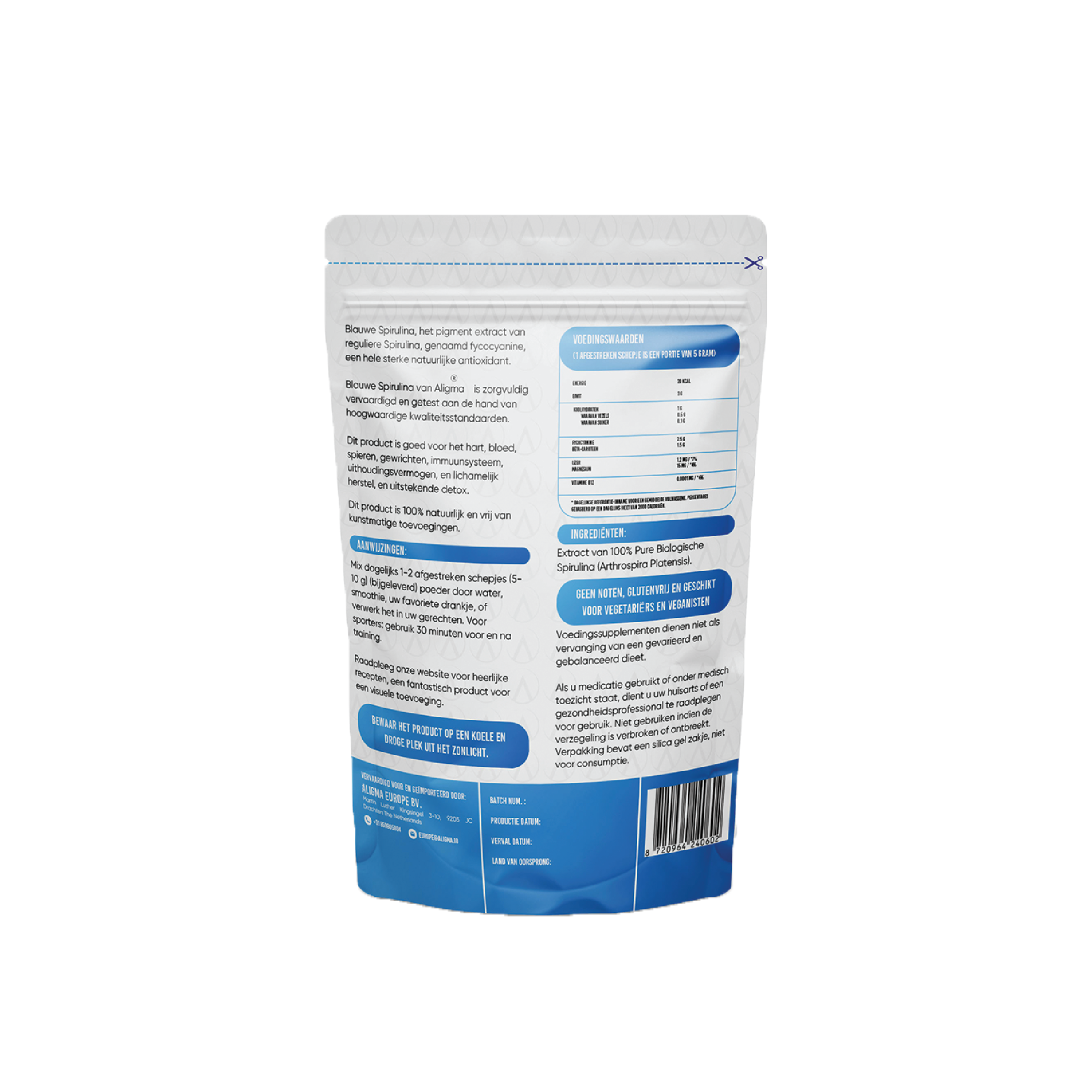 Ekologisk blå spirulinapulver superfood 75 gram
