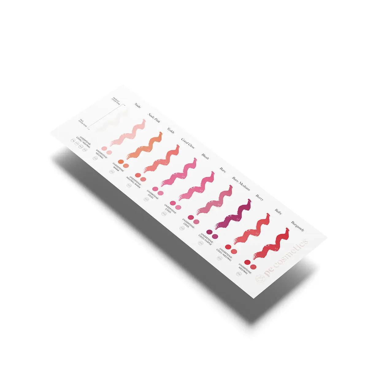 PE Cosmetics x Labina färgdiagram