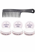 Abzehk Grey Super Strong Hair Styling Wax 3 Stuks + Gratis Styling Kam